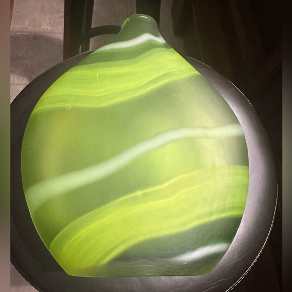 Crate & Barrel Green Swirl Lima Vase - Picture 2 of 6